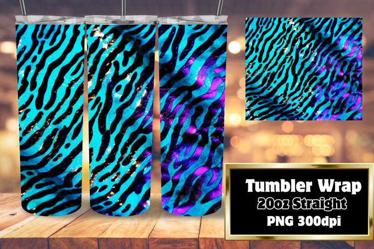 20oz Tumbler Wrap 3D Cheetah Glitter Sublime