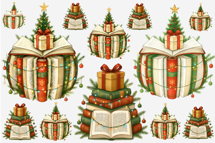 Bookish Christmas PNG Christmas Tree PNG, Christmas Book