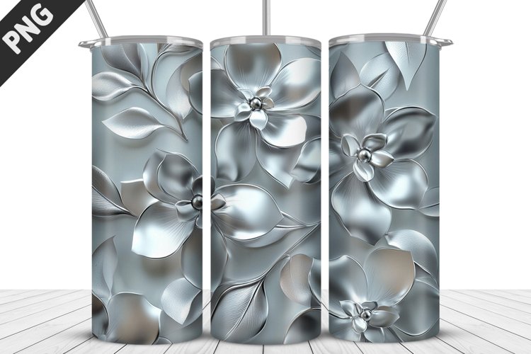 3D Flowers Tumbler Wrap | Sublimation Design | Tumble PNG