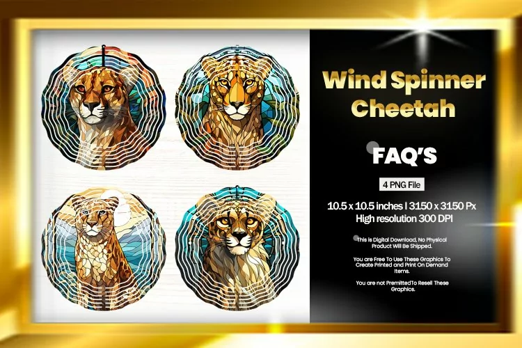 Cheetah Wind Spinner Sublimation - 04 Variations
