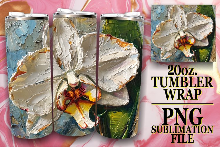 Vibrant Floral Tumbler Sublimation - Oil Paint Design