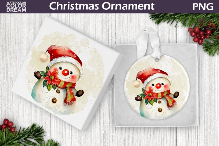 Cute Snowman Christmas Ornament | Christmas Ornament Sublima