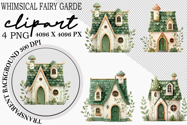 Whimsical Fairy Garden Clipart PNG