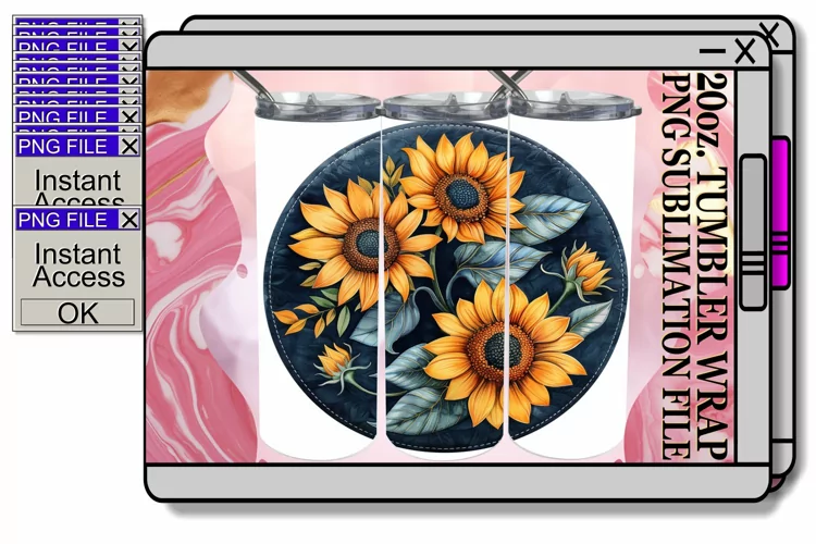 Fresh Blooms Denim Tumbler Sublimation 20oz