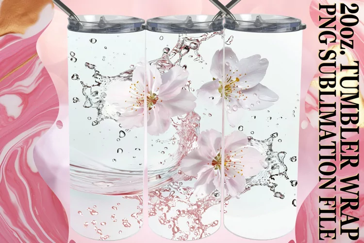 Blossom Drift: 20oz Tumbler Sublimation Splash
