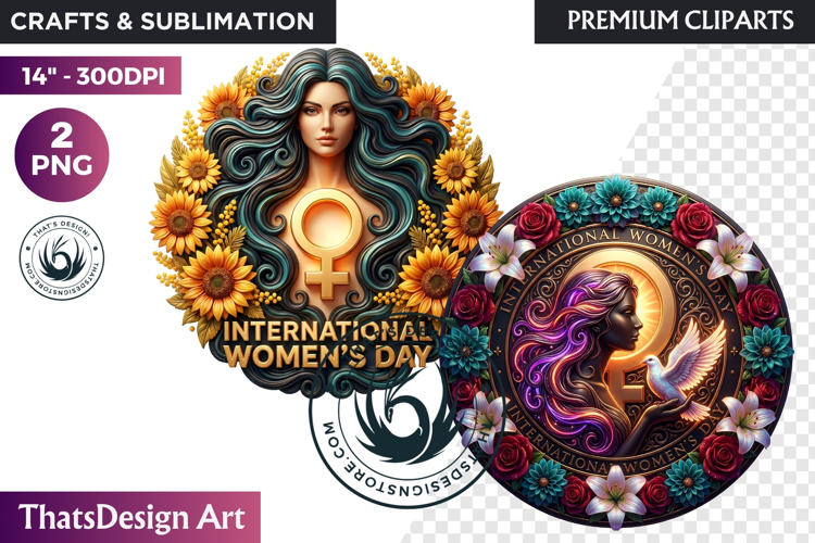 International Womens Day Round Cliparts & Backgrounds PNG