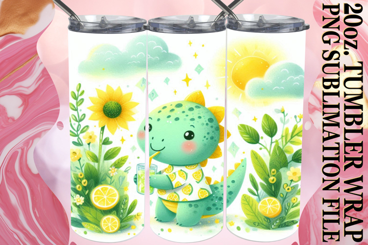 Lively Evenings 20oz tumbler wrap, Cute Dino