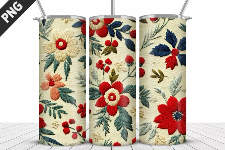 3D Daisy Flowers 20oz Tumbler Wrap | Sublimation Design