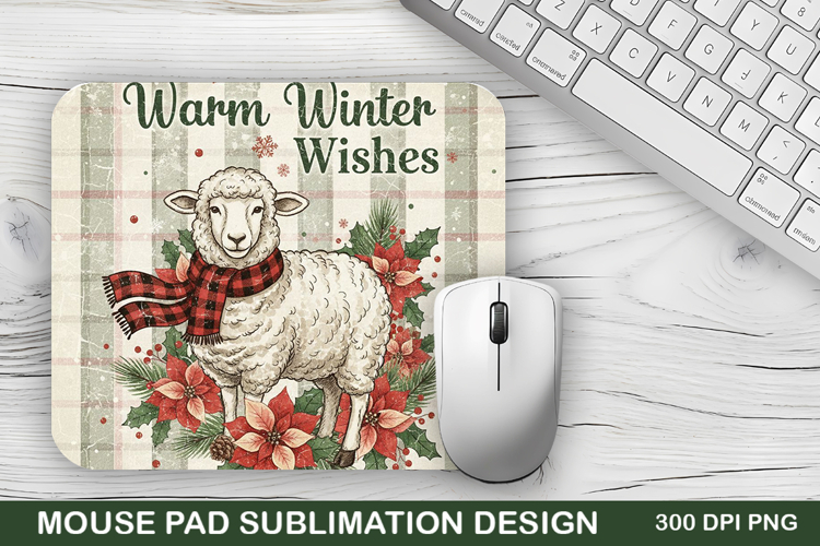 Warm Winter Wishes Mouse Pad Sublimation - Christmas Design