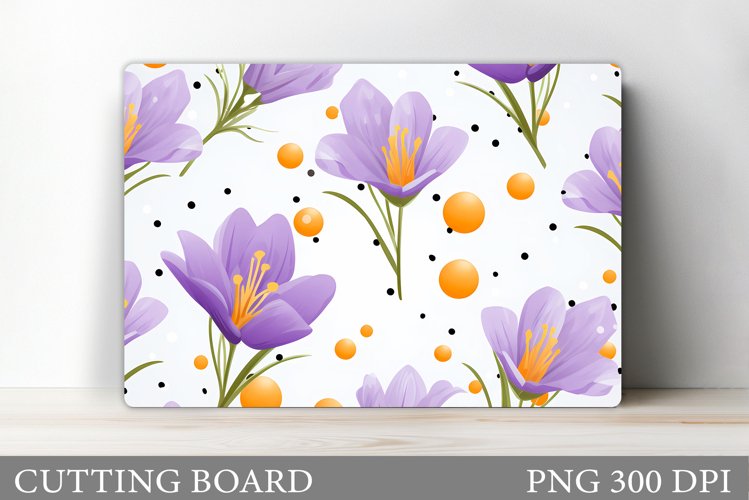 Flowers Cutting Board Design. Crocus Kitchen Cutting Board