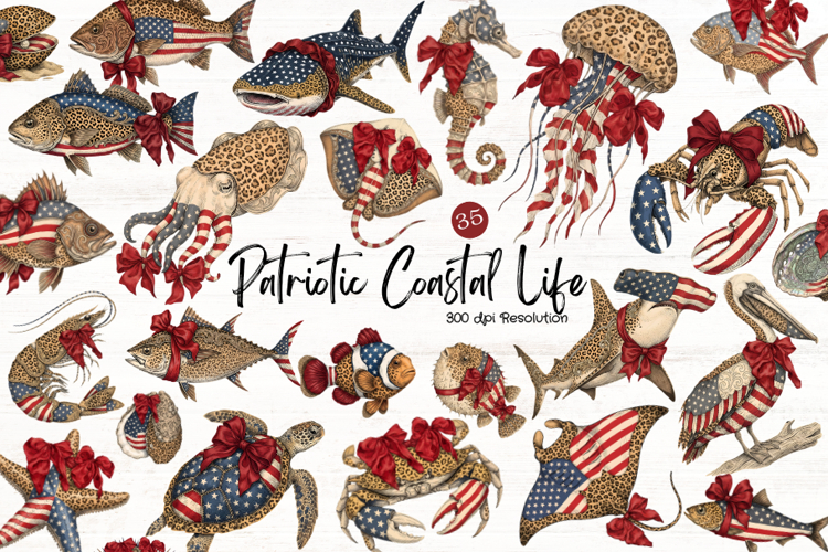 Patriotic Coastal Life Clipart