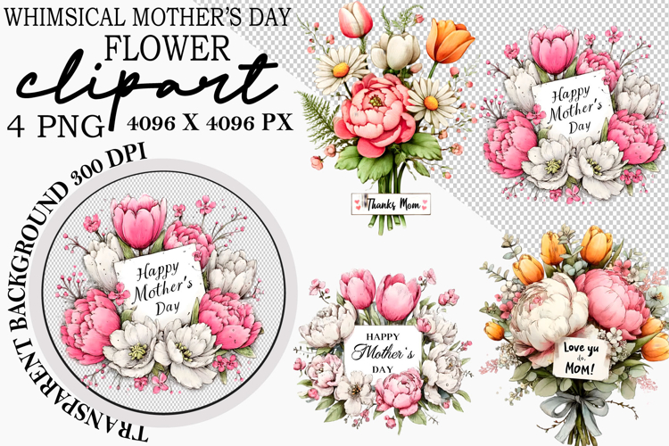 Whimsical Mother’s Day Floral PNG Clipart