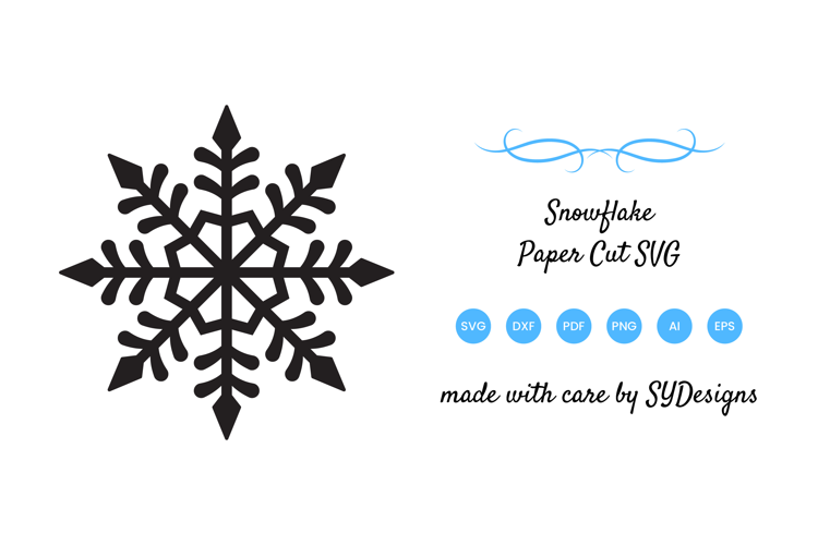 Snowflake Paper Cut SVG - Christmas Decoration Papercut