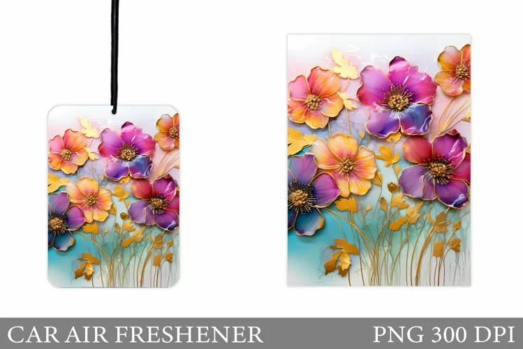 Flowers Car Air Freshener. Car Air Freshener Sublimation