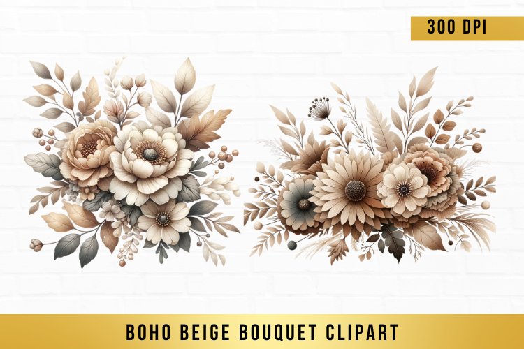 Boho Flowers Clipart Image 4