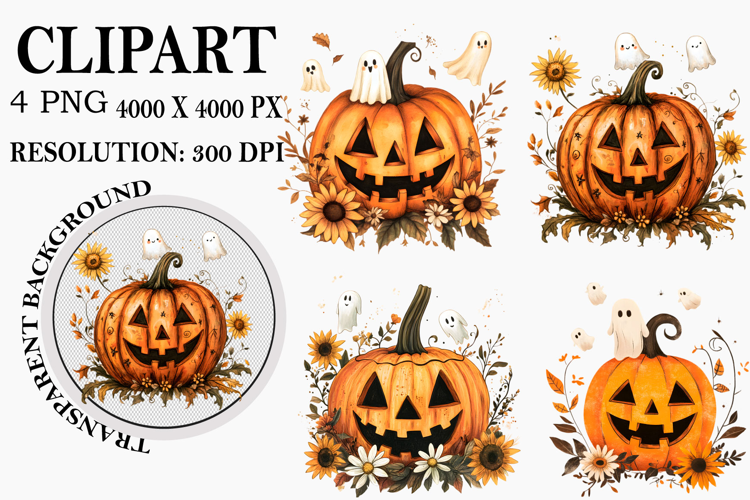 Halloween Sublimation Clipart Watercolor PNG