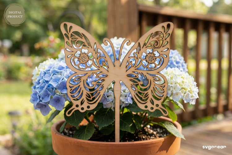Butterfly Garden Stake Laser Cut | Glowforge | SVG