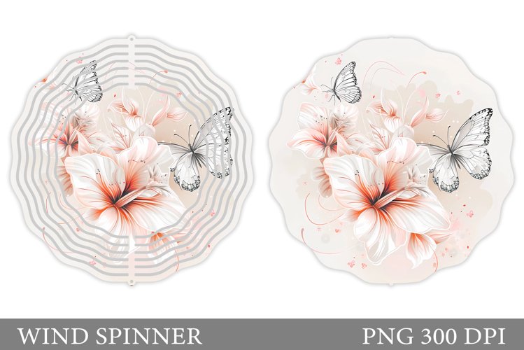 Butterflies Wind Spinner. Flowers Wind Spinner Sublimation example image 1
