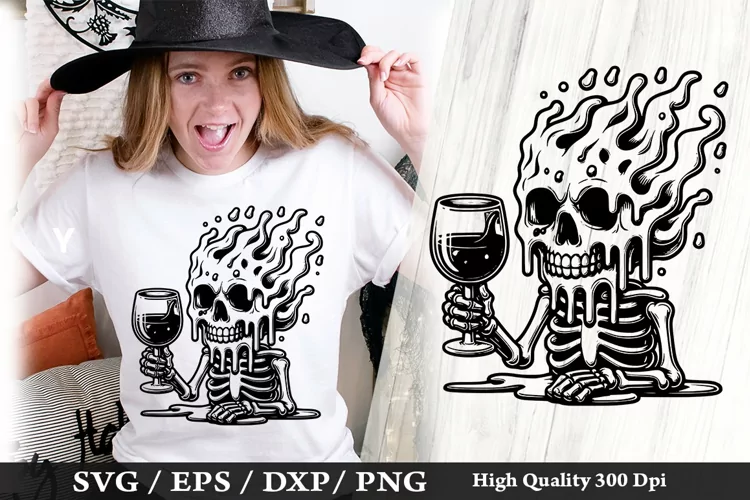 Melting Skeleton SVG Design - Skeleton T shirt Design