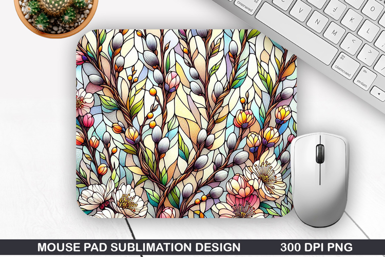 Mouse Pad Sublimation, Spring Flowers Mouse Pad PNG Design