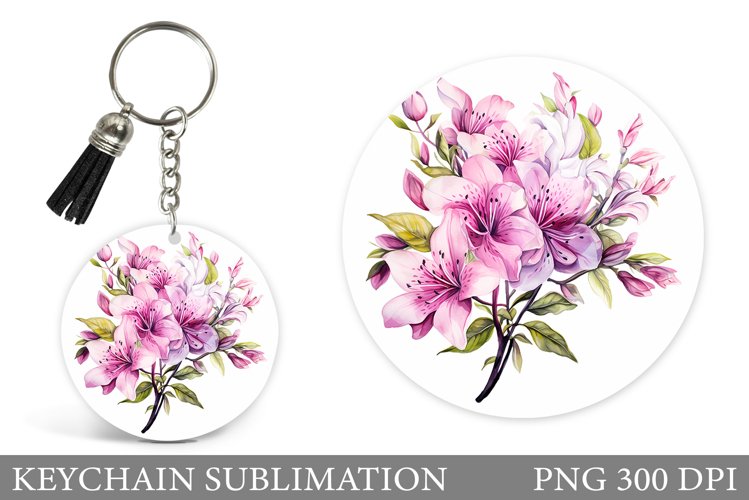 Flowers Keychain Sublimation. Flowers Keychain Design example image 1