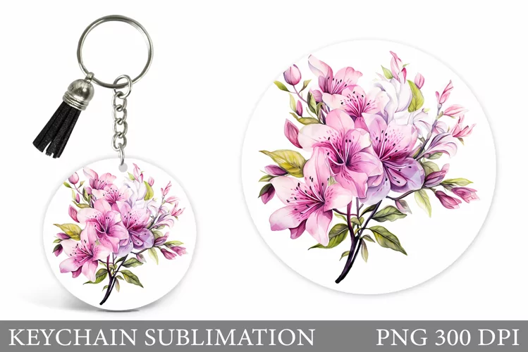 Flowers Keychain Sublimation. Flowers Keychain Design