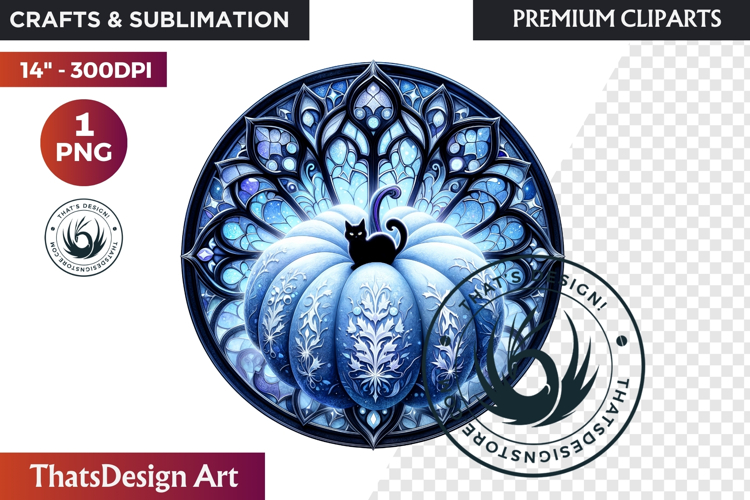 Halloween Gothic stained Glass Pumpkin Clipart