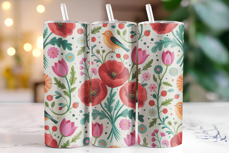 Flowers Tumbler Wrap | Sublimation | Tumblers