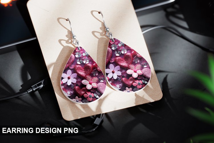 Valentines Day Teardrop Sublimation- Valentines Day Earring