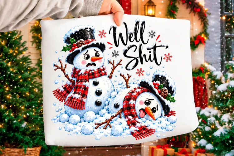 Well Shit Funny Snowman Christmas PNG Christmas T-s