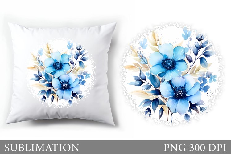 Floral Sublimation. Flowers Pillow Sublimation example image 1