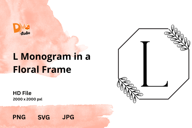 Monogram in a Floral Frame