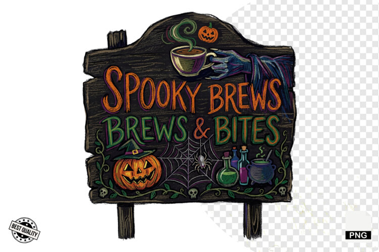 Halloween Coffee Signs PNG example image 1