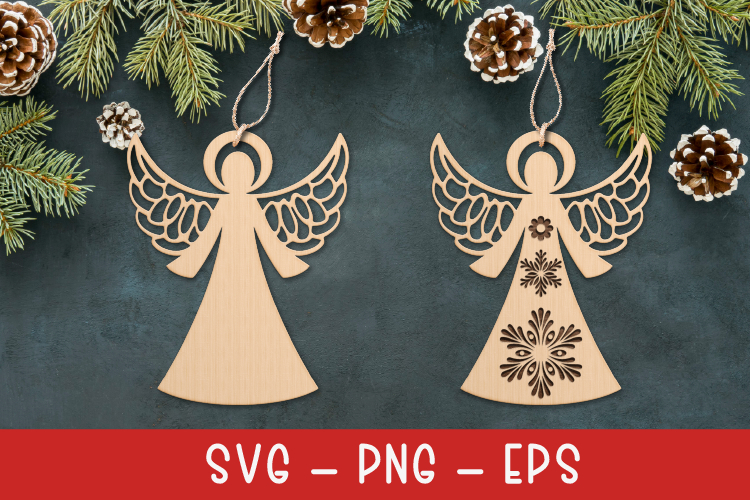Christmas Angel laser SVG PNG| Christmas ornament