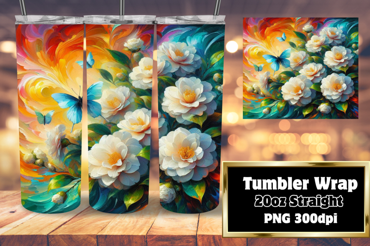 Bespoke 20oz Tumbler Artwork , Flowers