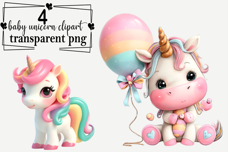 Cute Unicorn Clipart Image 12