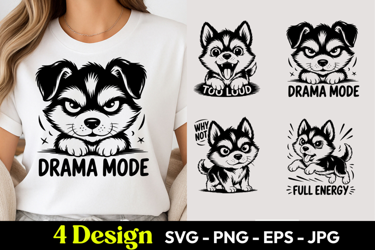 Drama Mode Husky SVG PNG