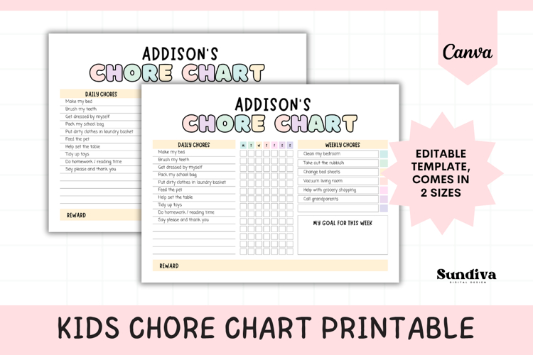 Kids Chore Chart Canva Template 2