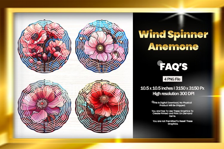 Anemone Wind Spinner Sublimation - 04 Variations example image 1