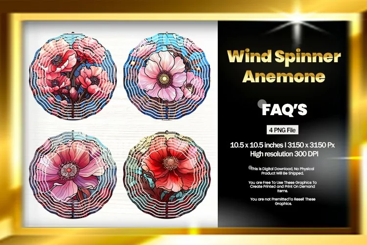 Anemone Wind Spinner Sublimation - 04 Variations