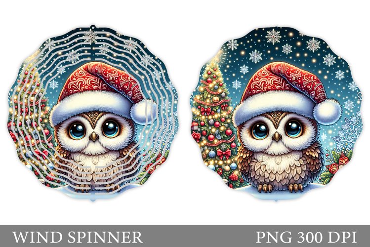 Cute Owl Wind Spinner. Christmas Wind Spinner Sublimation