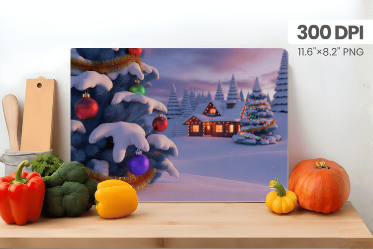 Winter Christmas Wonderland Cutting Board PNG Sublimation