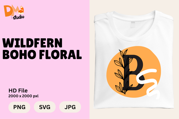 Wildfern Boho Floral Monogram