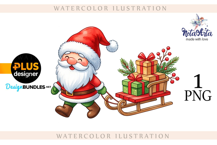 Watercolor Christmas gnomes, Christmas Gnomes