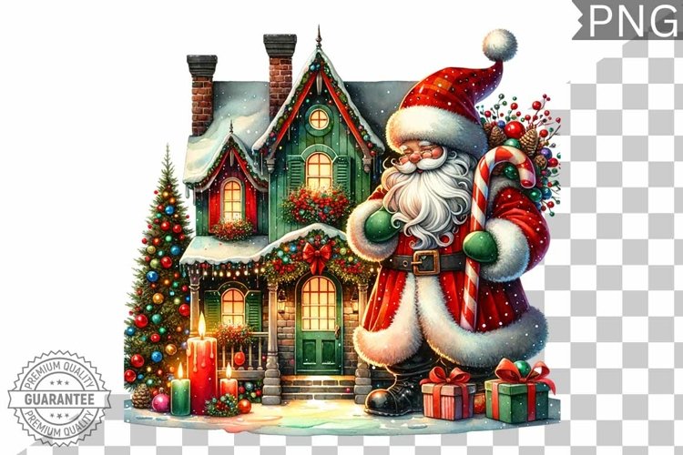 Christmas Santa Sublimation - Clipart PNG Design example image 1