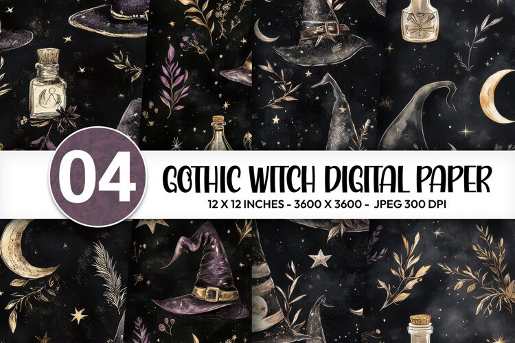 Gothic Witch Digital Paper example image 1