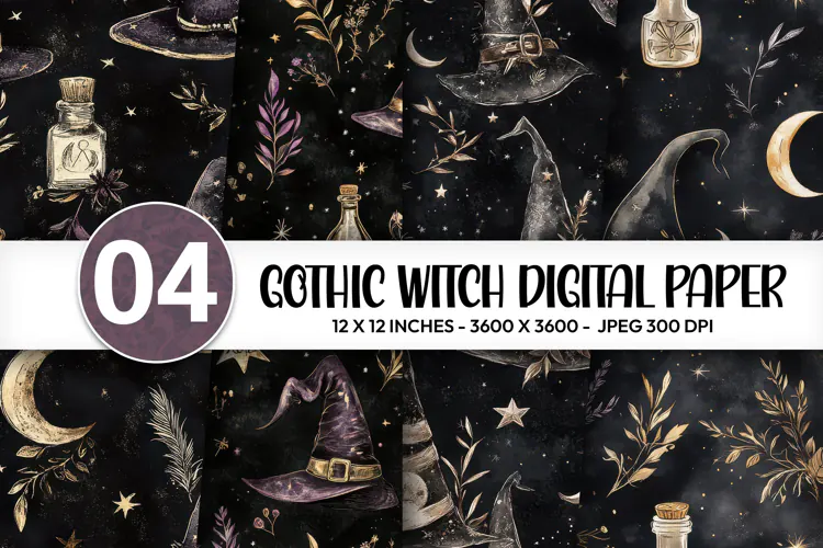 Gothic Witch Digital Paper