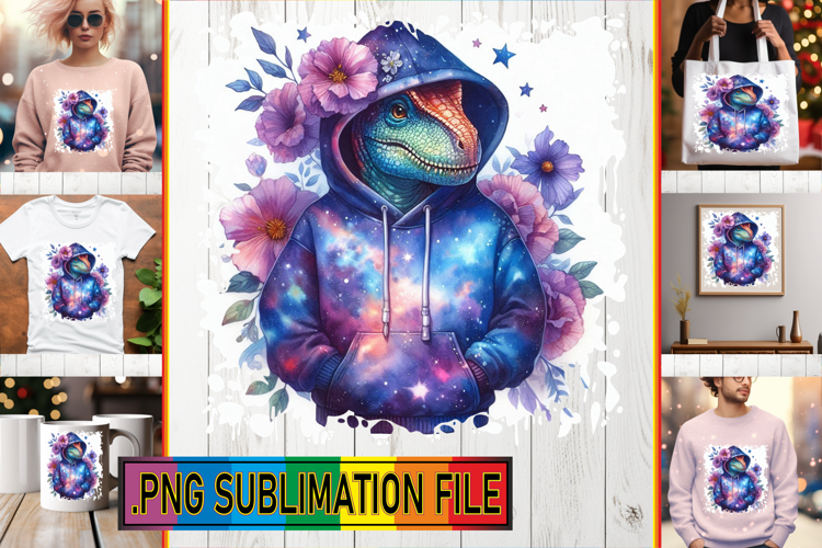 Vibrant TSHIRT Sublimation PNG, Dino