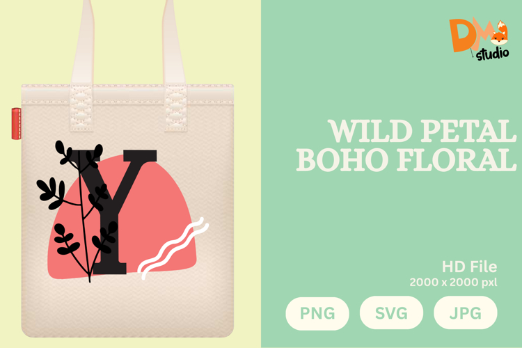 Wild Petal Boho Floral Monogram