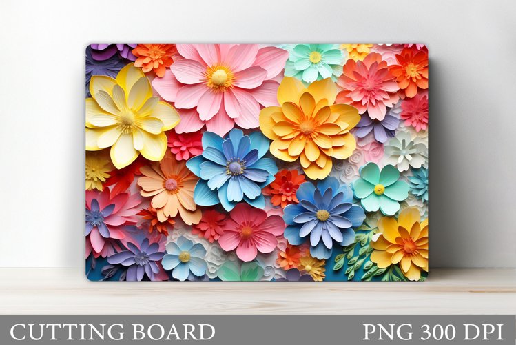 3D Flowers Cutting Board. Kitchen Cutting Board Sublimation
